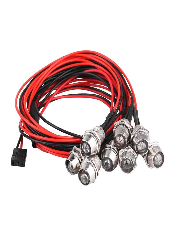 CrazyHobby طقم مصابيح أمامية وخلفية LED من CrazyHobby بثمانية مصابيح، متوافق مع سيارات Traxxas Slash وRustler وTamiya وArrma وRedcat وHSP وRC4WD وAxial SCX10 RC (سيارات وشاحنات ودبابات وسيارات زحف وسيارات سباق قصيرة). - Image 2